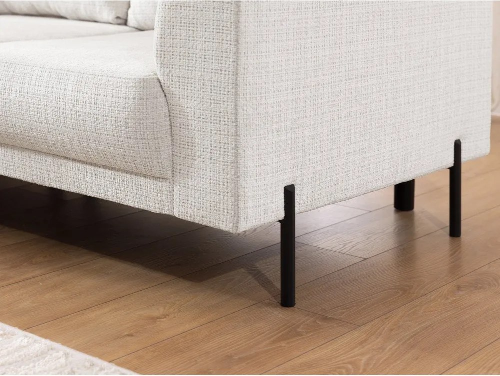 Бежов шенилов ъглов диван (ляв ъгъл/L форма) Mauris – Ropez