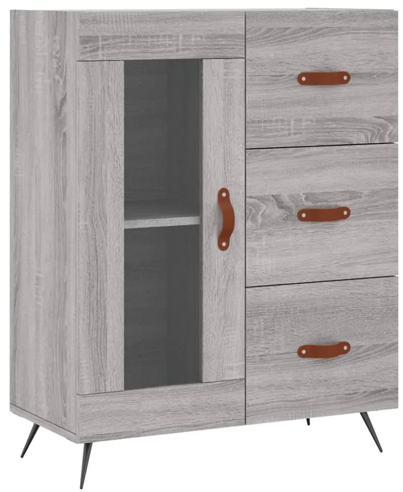 828018 vidaXL Сайдборд, сив сонома, 69,5x34x90 см, инженерно дърво