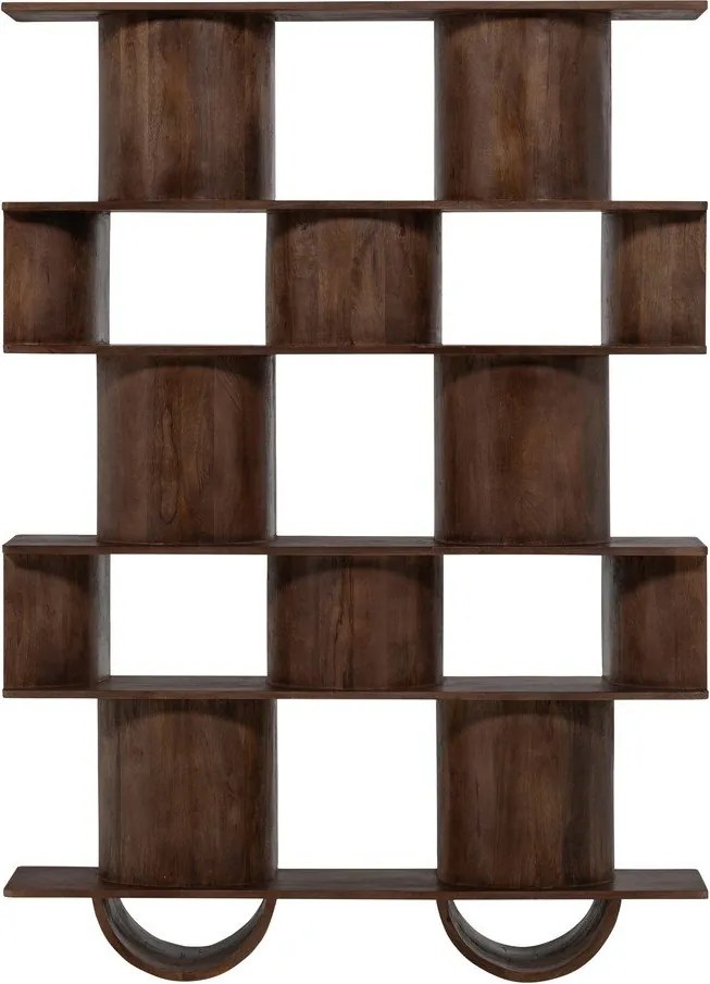 Тъмнокафява библиотека от масивно манго 130x180x35 cm Sinne – WOOOD