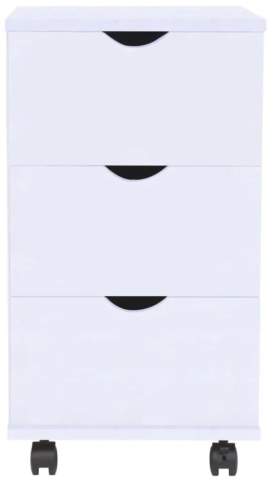 245727 vidaXL Контейнер с чекмеджета, 33x45x60 см, бял