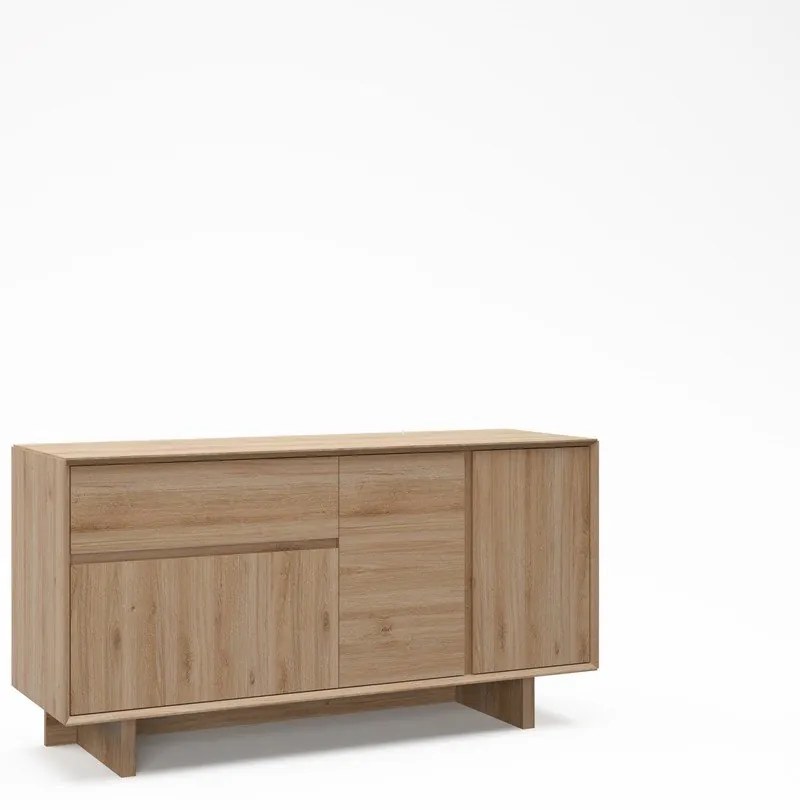 Скрин от дъбов декор в естествен цвят 146x76x45 cm Carpi – Marckeric