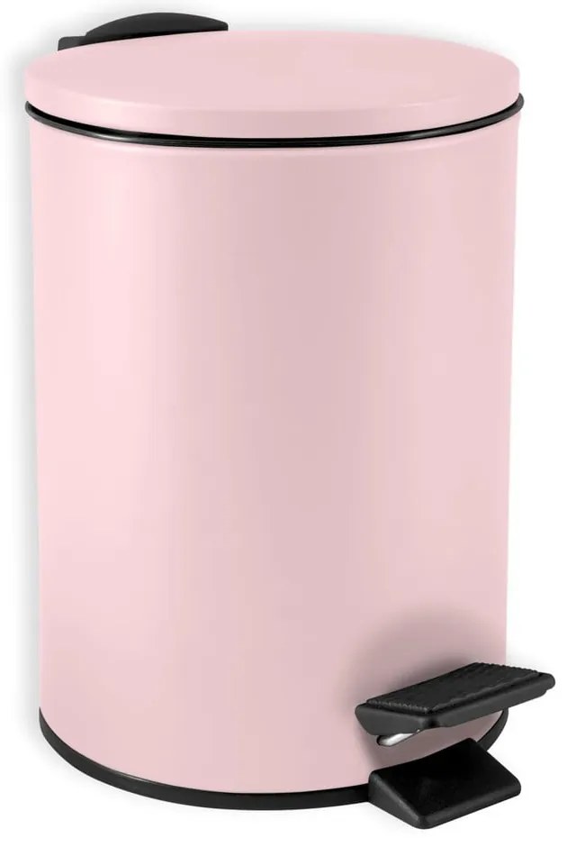 Розово стоманено кошче за боклук с педал 3 l Adelar – Spirella