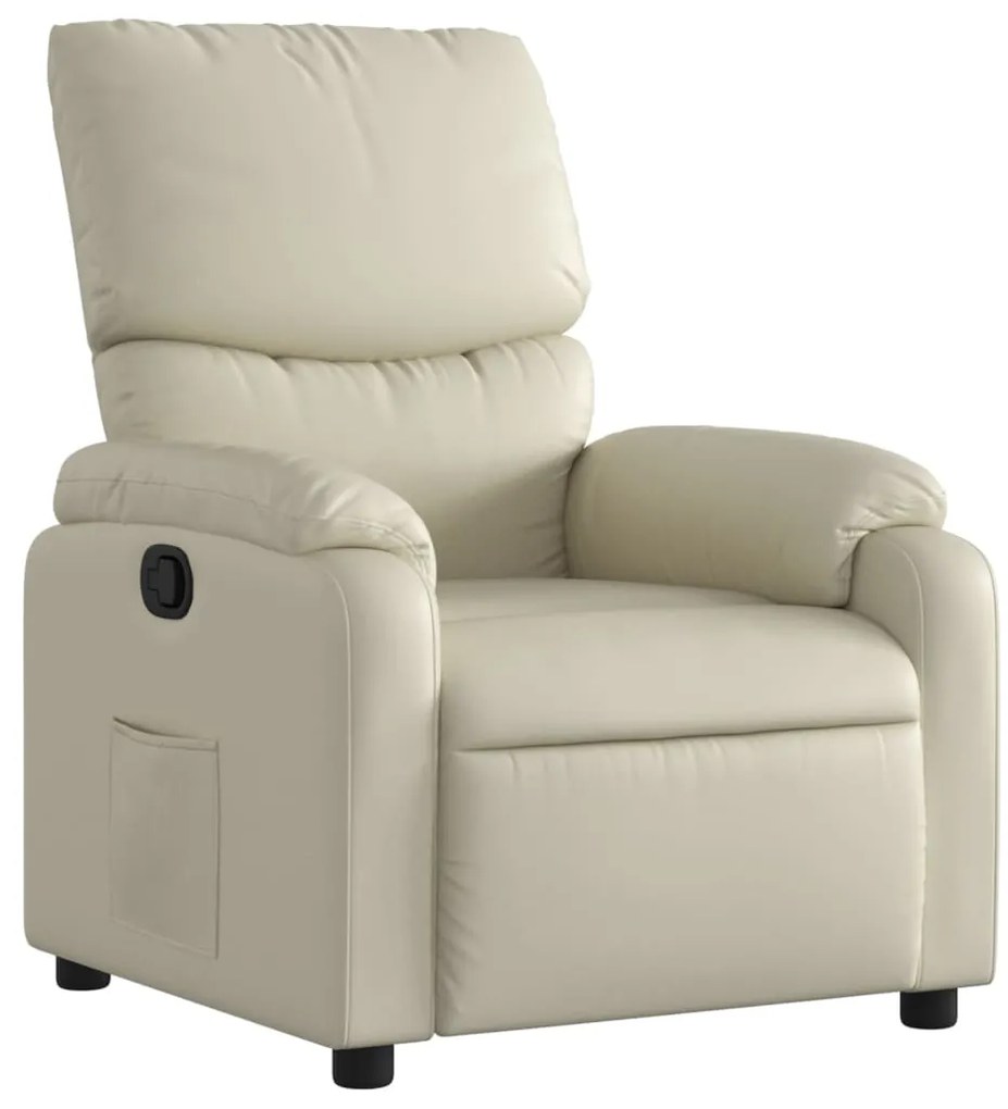 373435 vidaXL Реклайнер, кремав, изкуствена кожа