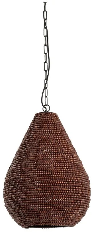 Кафяво висящо осветително тяло с дървен абажур ø 31 cm Kabinda – Light &amp; Living