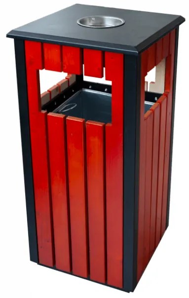 G-Пепелник Квадрат, хром с дърво (97012)