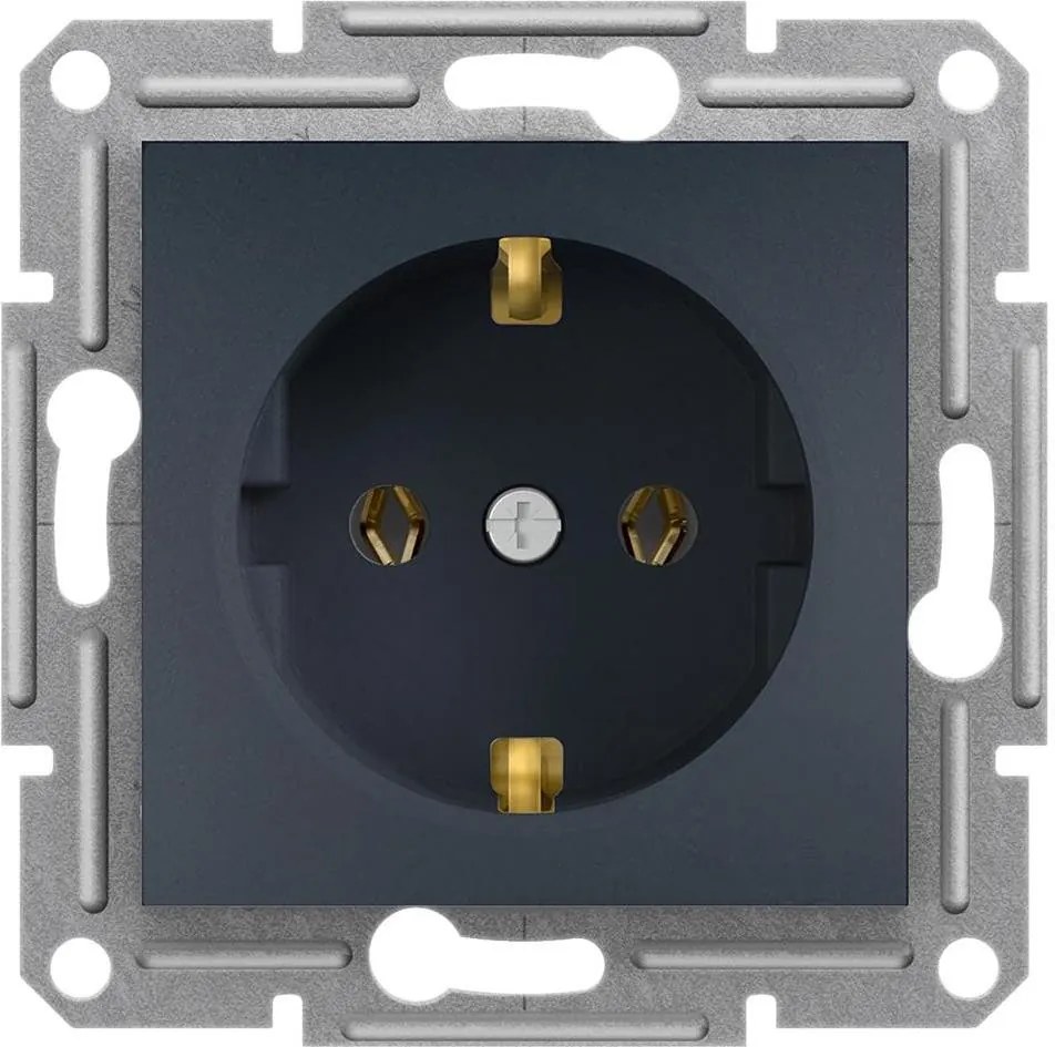 SE Контакт ШУКО 16A цвят Антрацит Asfora  - EPH2900171