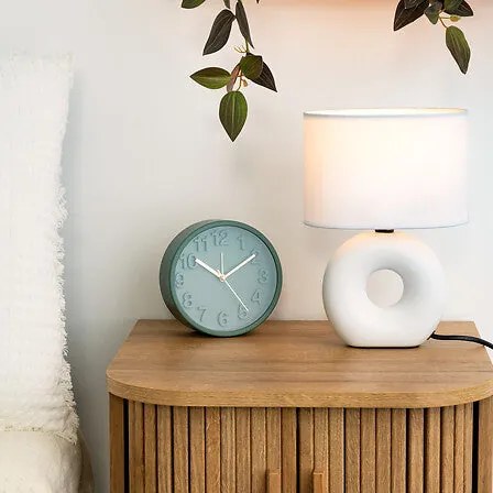 Нощна лампа atmosphera Baru, 25 cm, Керамика - Бял