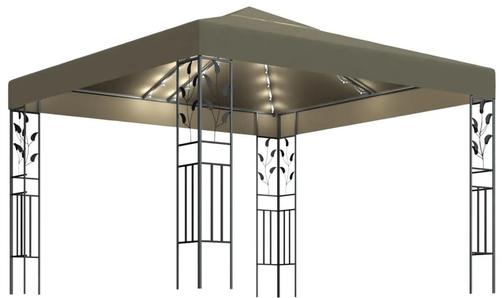 Шатра с LED светещи стрингове Joanna, 3х3 м, таупе