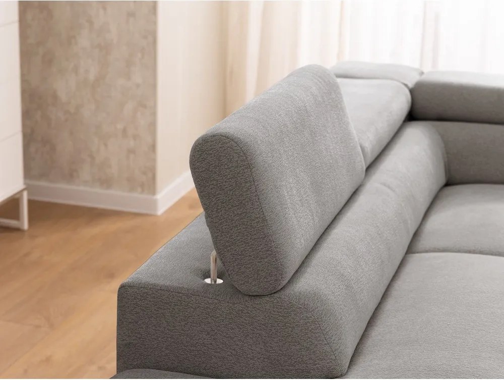 Светлосив шенилов ъглов диван (ляв ъгъл L форма) Marbeya – Ropez