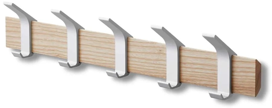 Матово сребро/естествена стенна закачалка от масивен ясен Rin – YAMAZAKI