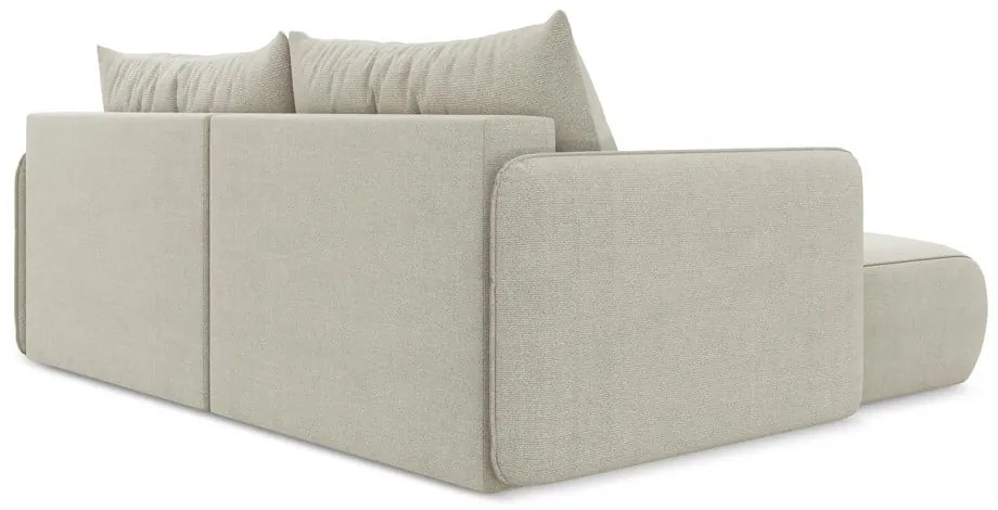 Кремав разтегателен ъглов диван с място за съхранение (ляв ъгъл) Nanea – Makamii