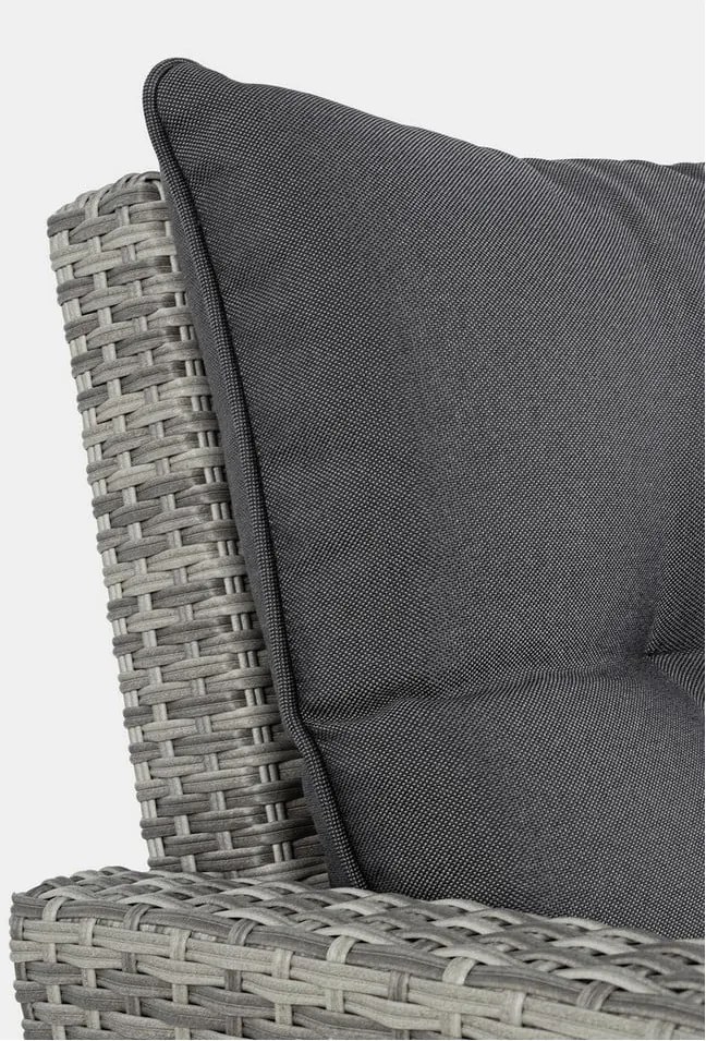 Сив градински комплект от за отдих от изкуствен ратан за 6 Ariel – Bizzotto