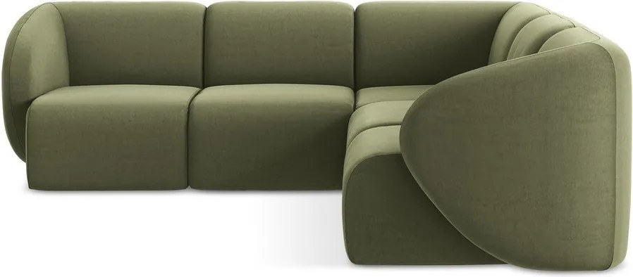Зелен кадифен ъглов диван Lani – Makamii