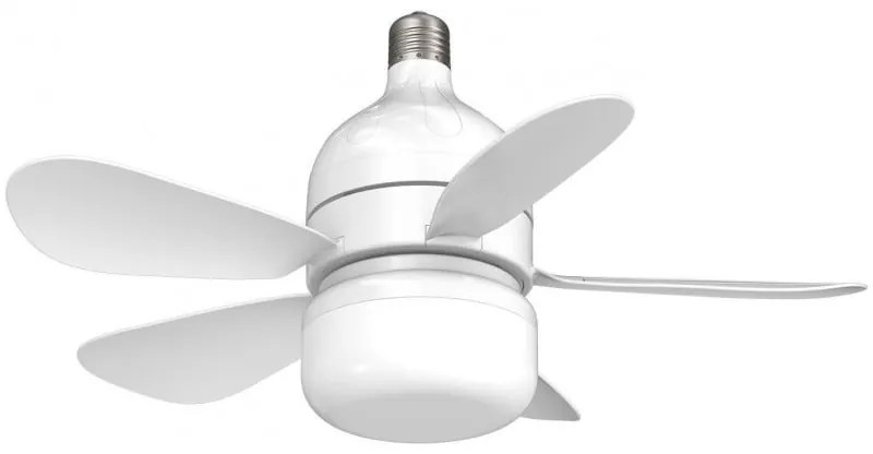 Вентилатор за таван Kumtel KTF-201, 12W, 6500K/3500K, E27, LED, 3 режима, 4 скорости, Дистанционно управление, Бял