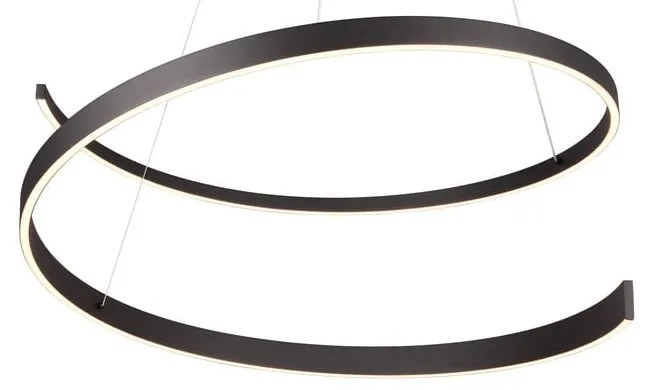 Черно LED висящо осветително тяло с гласово управление/ управление чрез мобилно приложение с метален абажур ø 75 cm Cinardi – CINQUE