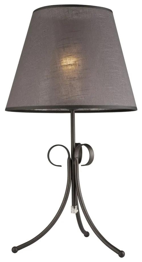 Сива настолна лампа с текстилен абажур, височина 55 cm Lorenzo - LAMKUR