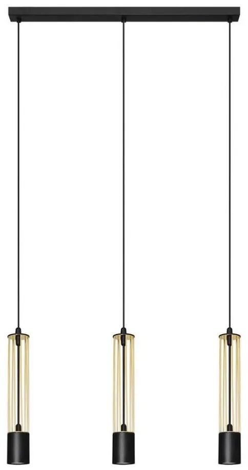 LED Висящ полилей BARS 3xGU10/4,8W/230V златист/черен