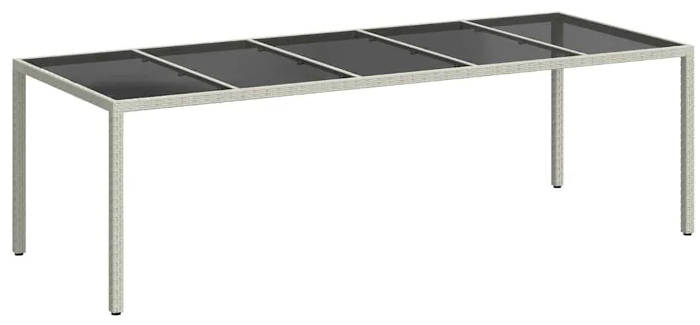 362556 vidaXL Градинска маса бяла 250x100x75 см полиратан и закалено стъкло