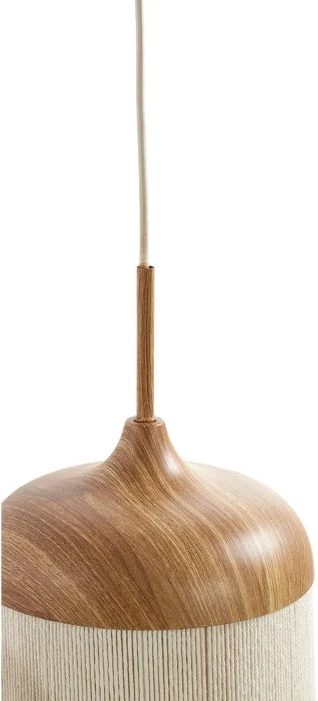 Висящо осветително тяло в естествен цвят с текстилен абажур Dania – Light &amp; Living