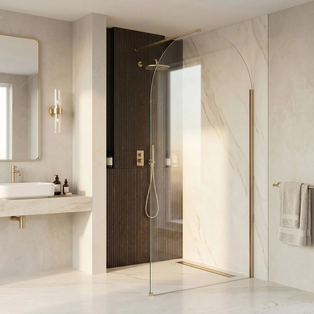 Параван за душ Rea Sky Heaven Brush Gold 110