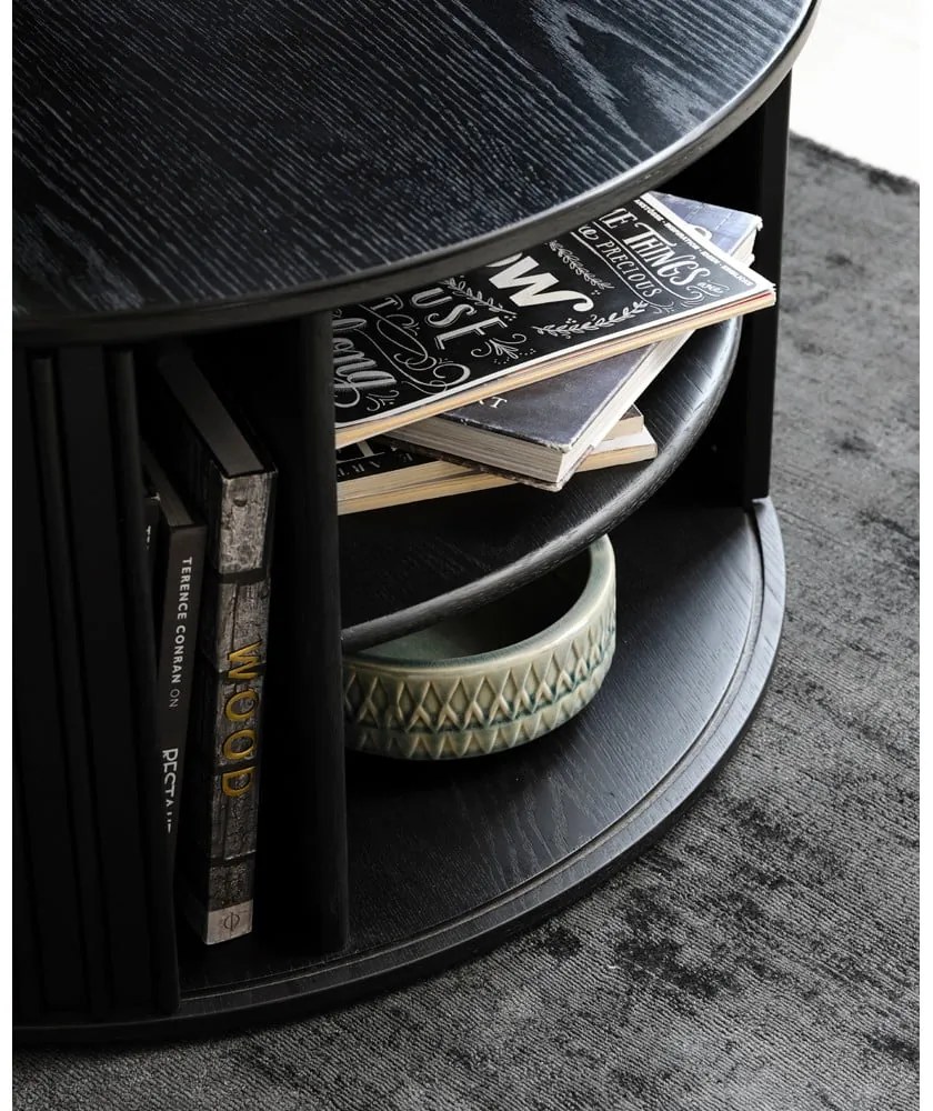 Черна кръгла маса за кафе ø 85 cm Siena - Unique Furniture