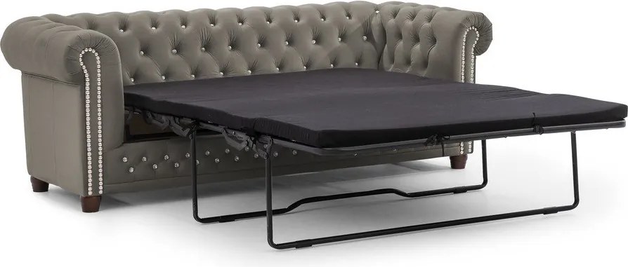 Сив кадифен разтегателен диван 203 cm York Blik – Ropez