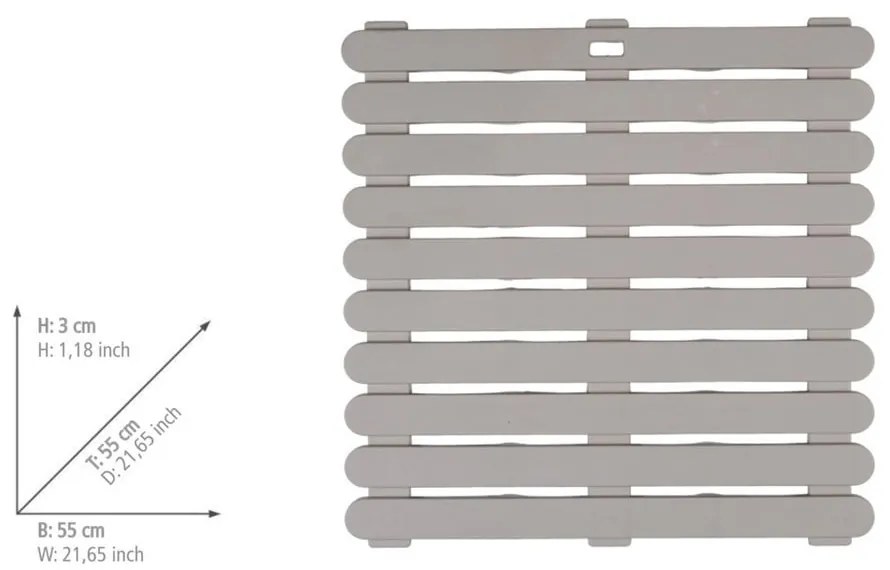 Бежов пластмасов килим за баня 55x55 cm – Wenko