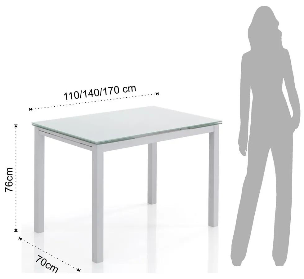 Сгъваема маса за хранене със стъклен плот 70x110 cm Fast - Tomasucci