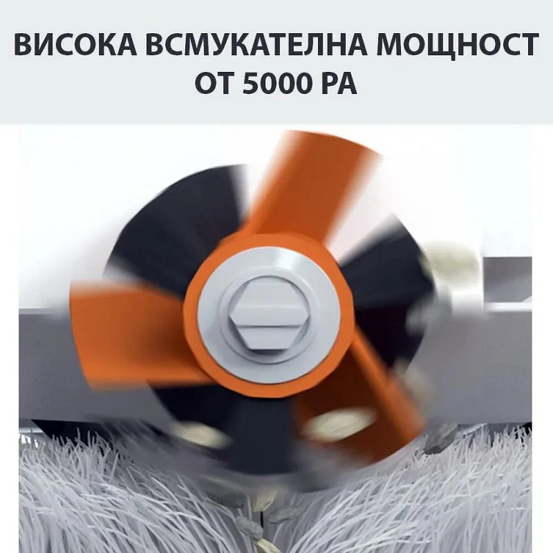 Прахосмукачка робот Xiaomi Lydsto W2, 50W, 5000 Pa, 0.35 л, Автоматична станция, Wi-Fi, Система против падане, Функция "График", HEPA, Бял