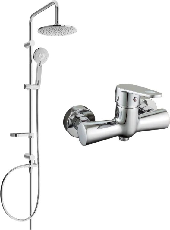 Mexen Carl комплект външен душ с дъждовна душ глава и душ батерия Kama, хром - 72540240-00
