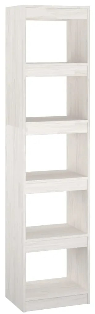 808149 vidaXL Библиотека/разделител за стая, бяла, 40x30x167,5 см, бор масив