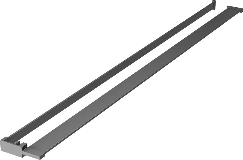 Mexen рафт за душ преграда с релс за кърпи, gun metal - 800-02-95