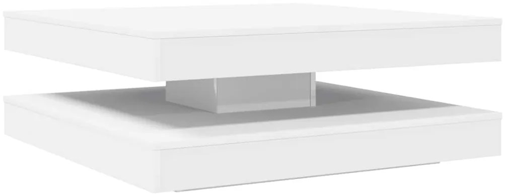 3321351 vidaXL Маса за кафе Въртяща се на 360 градуса Бяло 90x90x34,5 cm