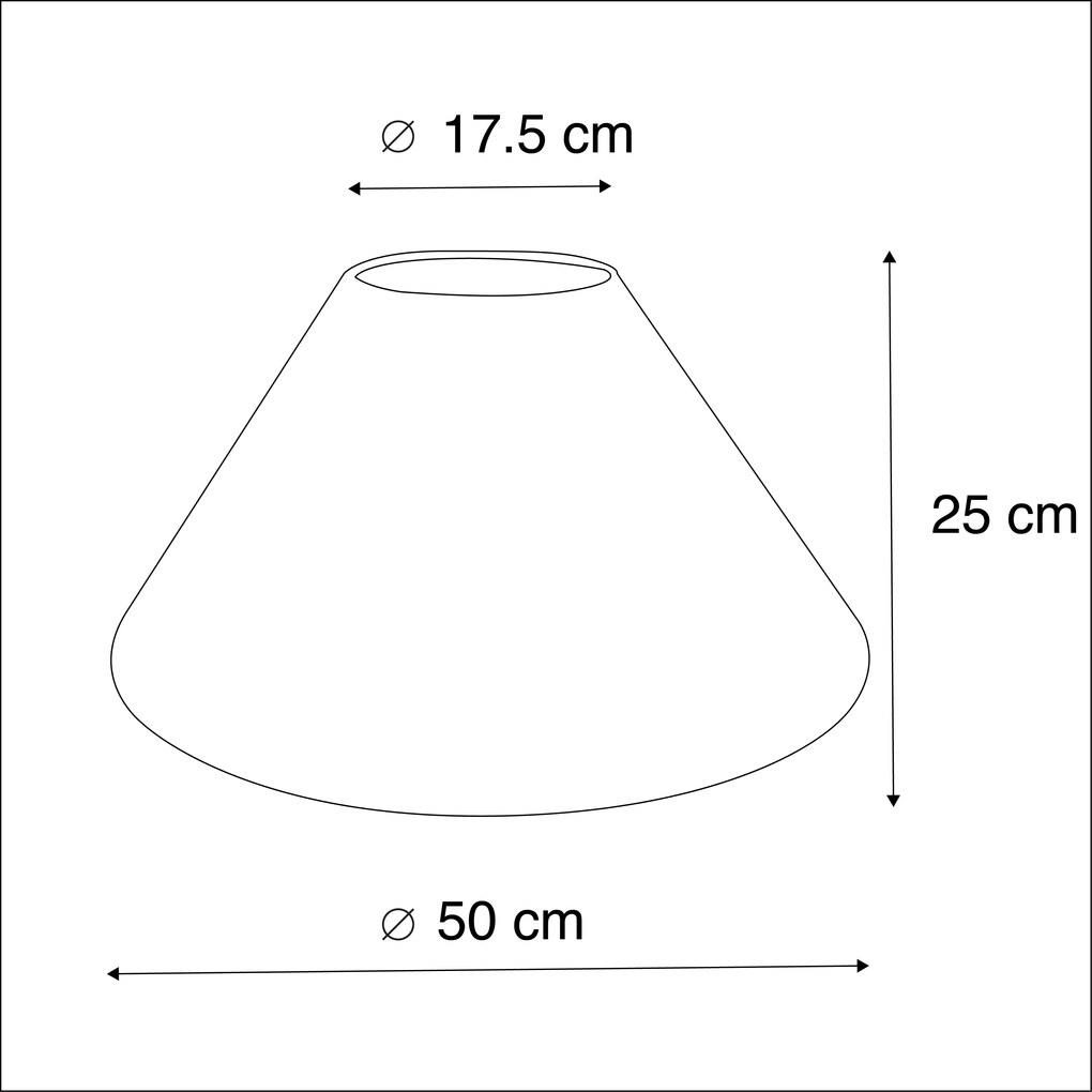 Бежов платнен абажур кръгъл наклонен 50/17.5/25