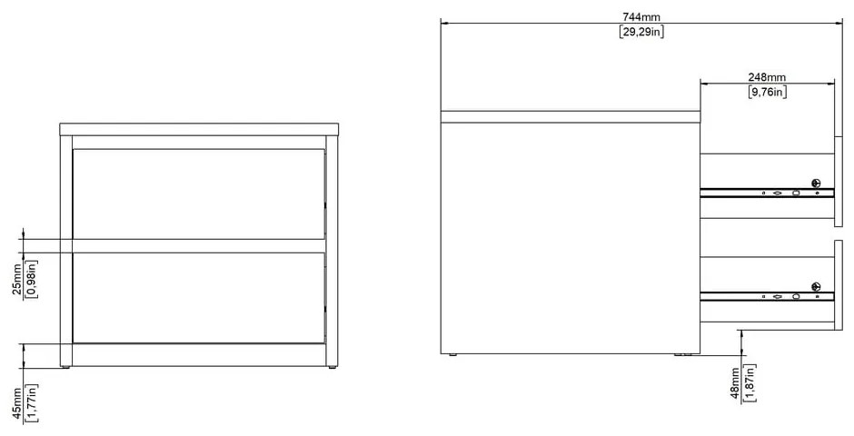 Нощно шкафче в бял и естествен цвят Next – Tvilum