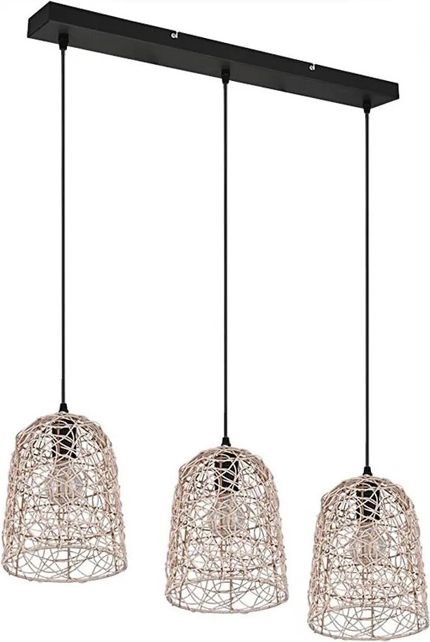 Reality - Полилей на кабел LOVIS 3xE27/40W/230V, черен