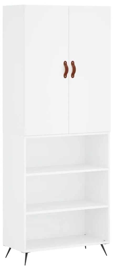 3196043 vidaXL Висок шкаф, бял, 69,5x34x180 см, инженерно дърво