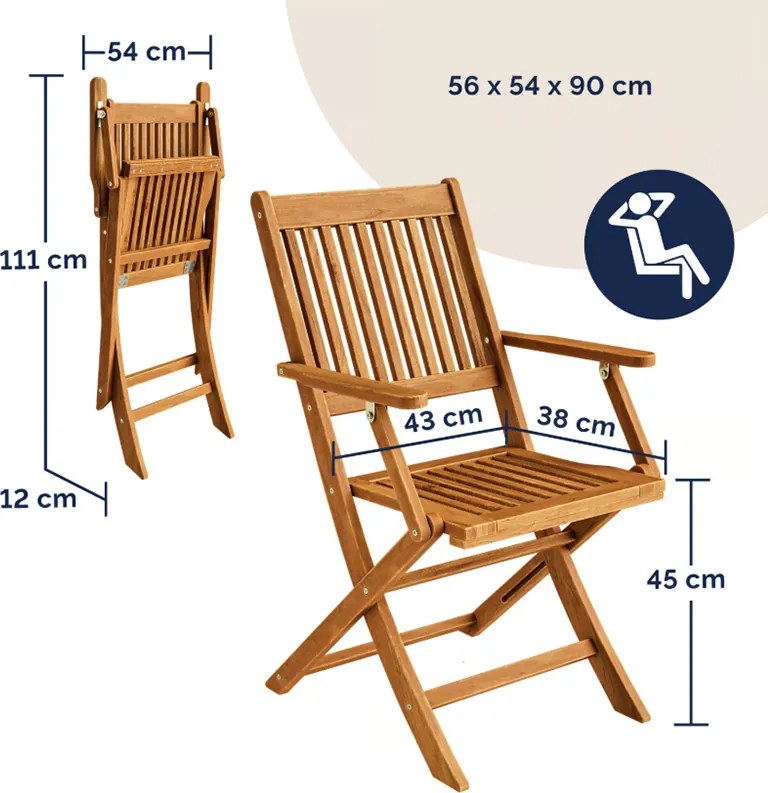 Градински комплект за 4 лица Sydney Komfort от акациева дървесина