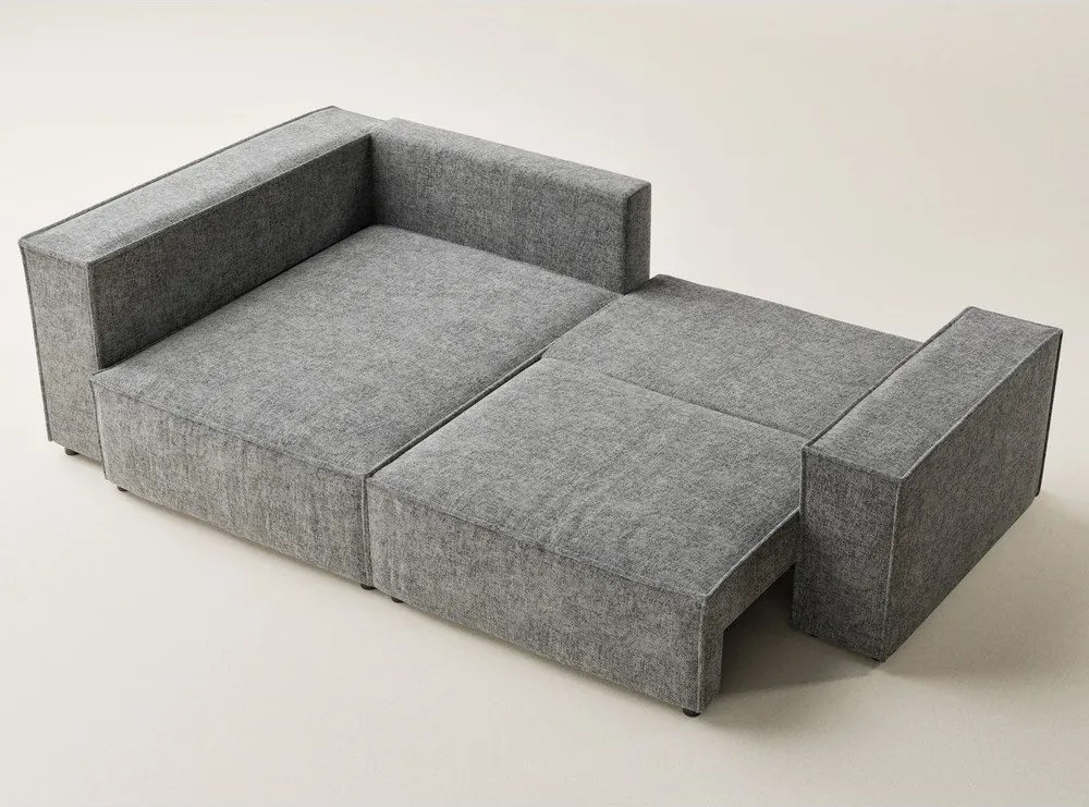 Сив шенилов сгъваем/с място за съхранение ъглов диван (ляв ъгъл/L форма) Tonga – Maison de Rêve