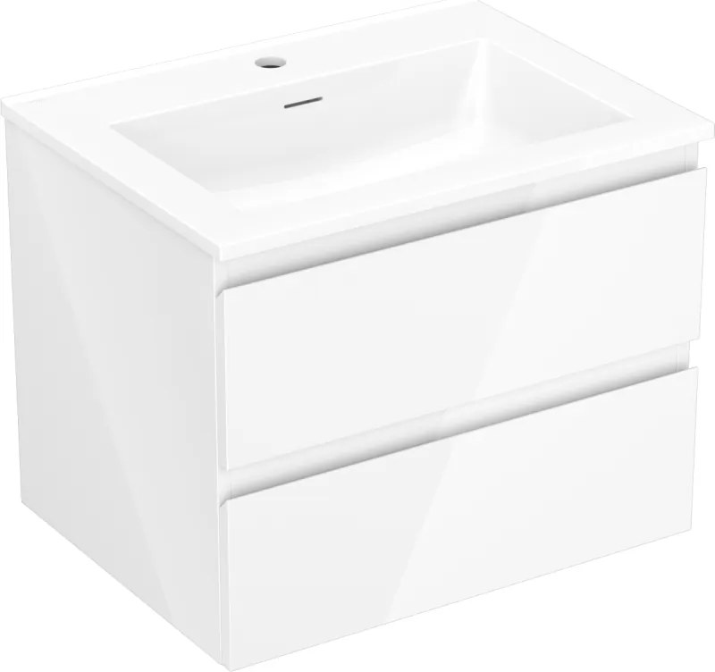 Mexen Orio баня шкаф 60 см с мивка Otis, 2 чекмеджета, бял гланц - 91A10-06047-2-BFF00-W18M00