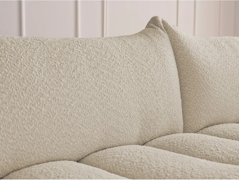 Бежов ъглов диван от прежда с примки от букле (десен ъгъл) Azra – Bobochic Paris