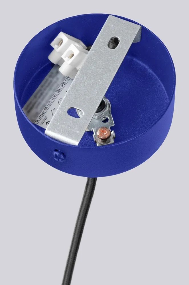 Синьо висящо осветително тяло със стъклен абажур Orbital – Sollux