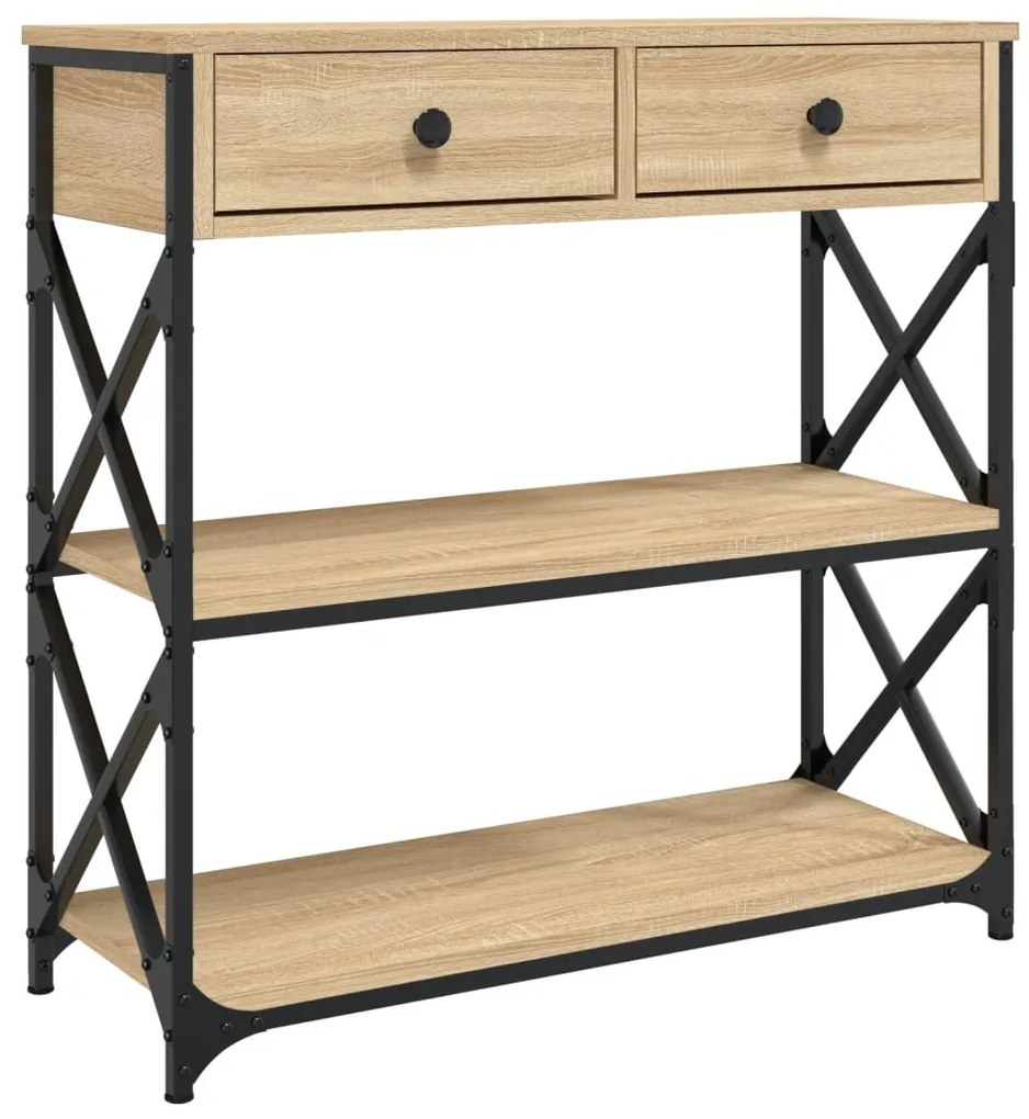 834196 vidaXL Конзолна маса, дъб сонома, 75x28x75 см, инженерно дърво