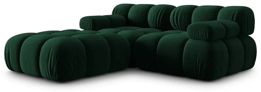 Зелен ъглов диван от кадифе Bellis - Micadoni Home
