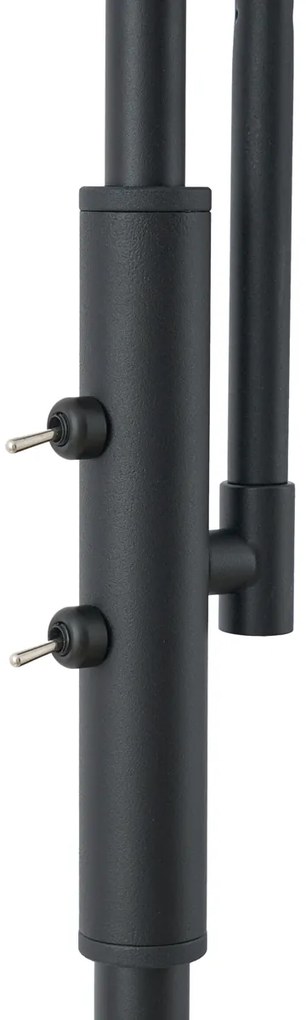 Дизайнерска подова лампа черна с димно стъкло 2 светлини - Brianna