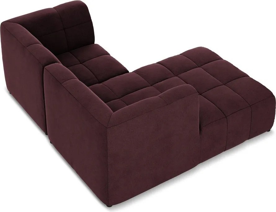 Бордо кадифен ъглов диван (ляв ъгъл) Aloha – Makamii