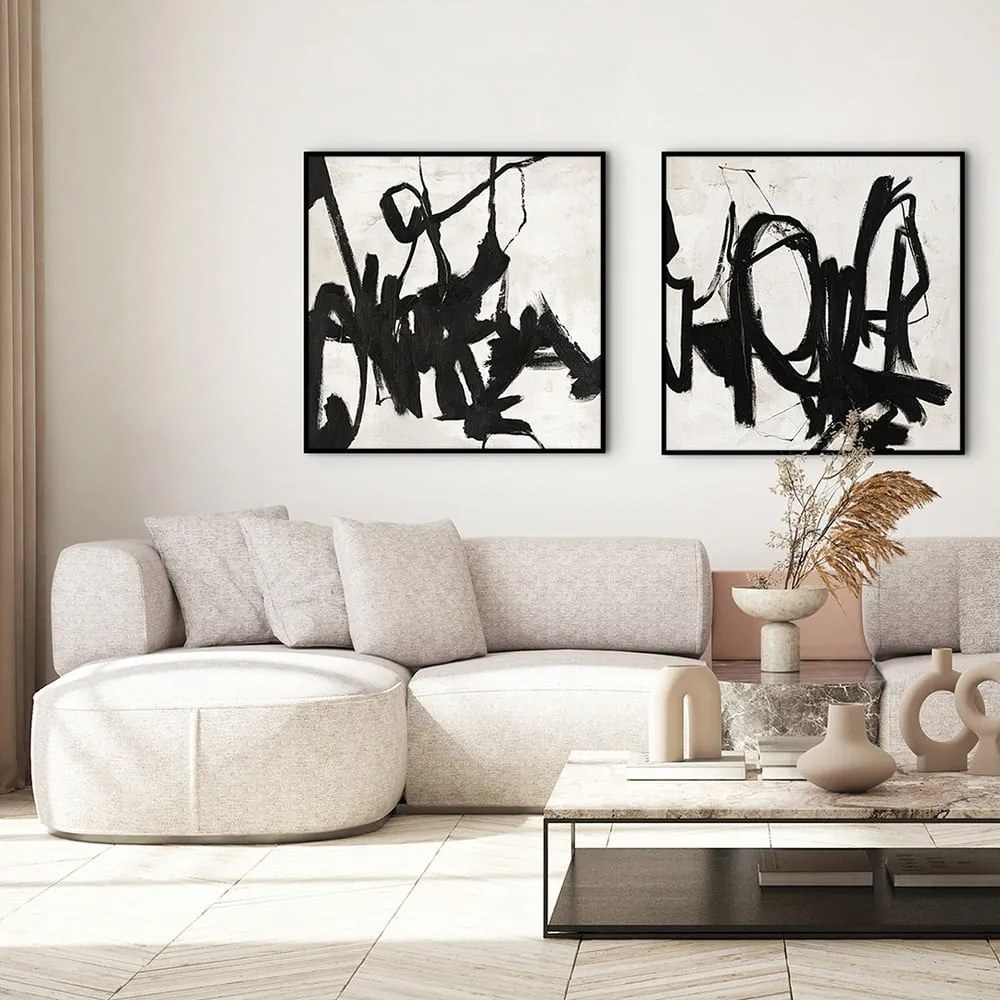 Ръчно рисувана картина 100x100 cm Playblack 2 - Malerifabrikken