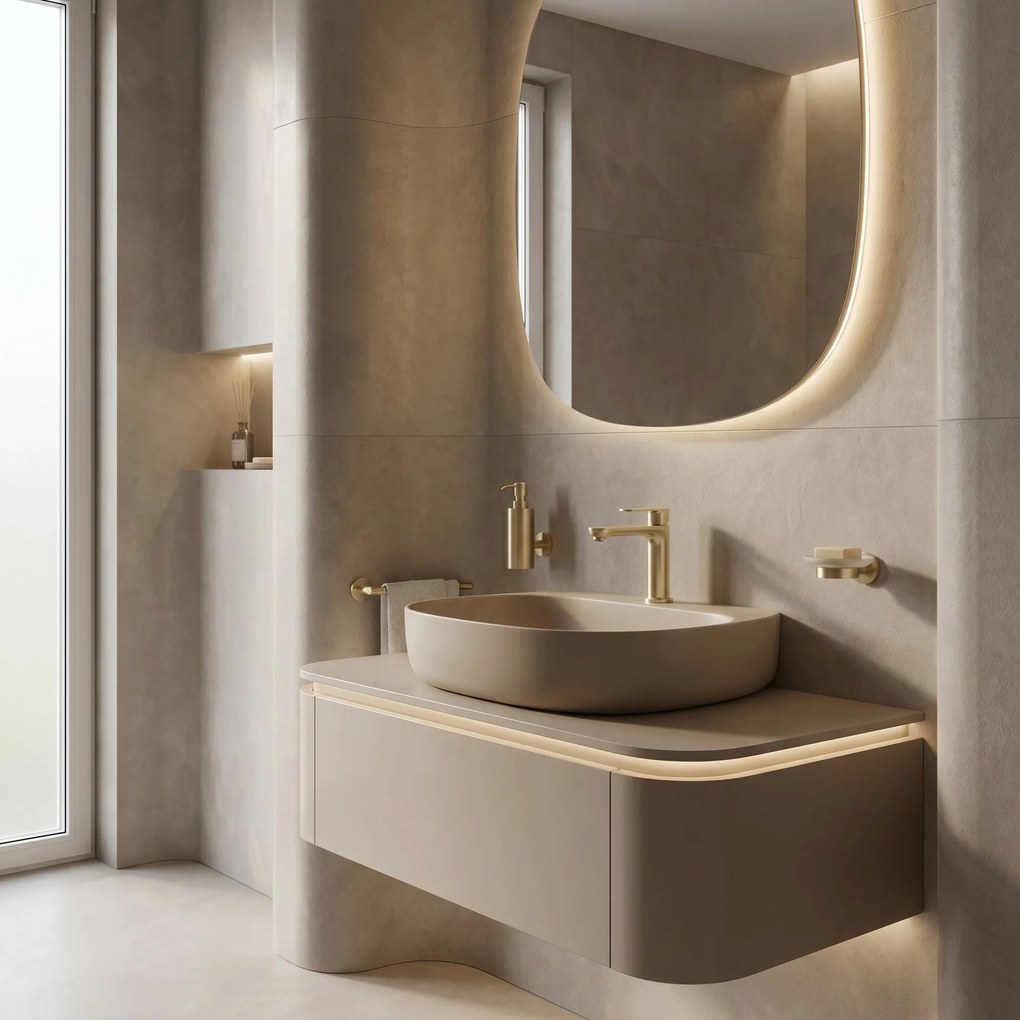 Смесител за баня Rea Logan Brush Gold