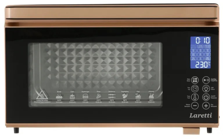 Мини фурна Laretti LR-EC3908, 2000 W, 45 л, 230C, Грил, Конвекция, LCD дисплей, Бронзов