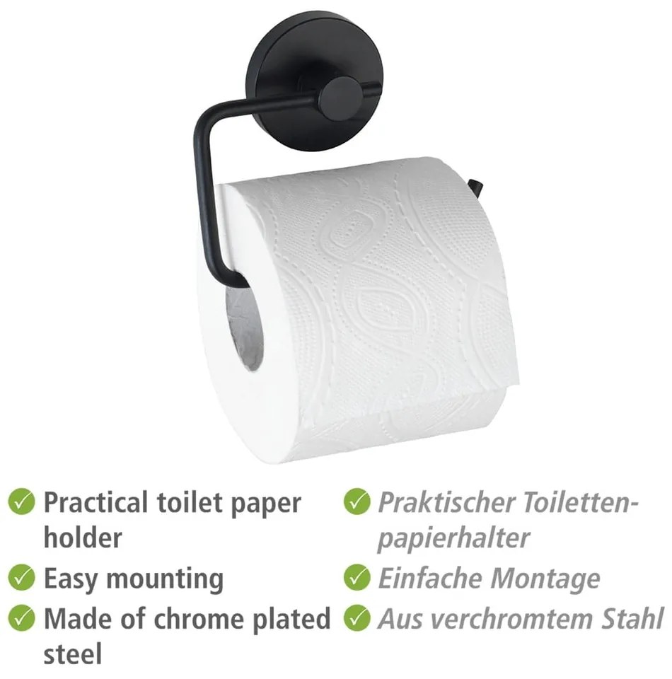 Черен държач за тоалетна хартия Vacuum-Loc® Milazzo - Wenko